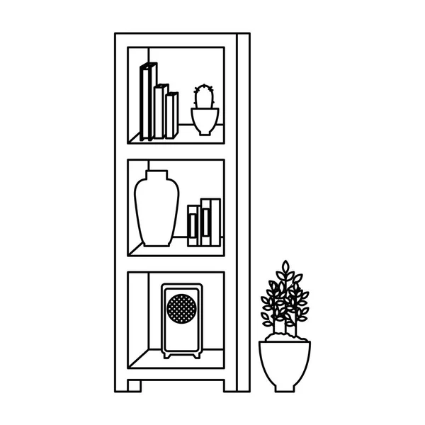 Lieu de la maison avec étagères scène — Image vectorielle