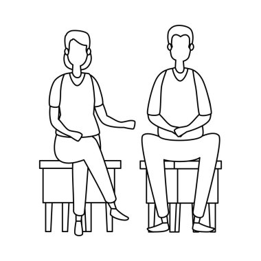 zarif iş çift banklarda oturmuş