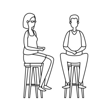 zarif iş çift banklarda oturmuş