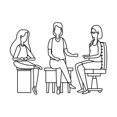 ofis sandalyelerinde oturan zarif iş adamları işçiler