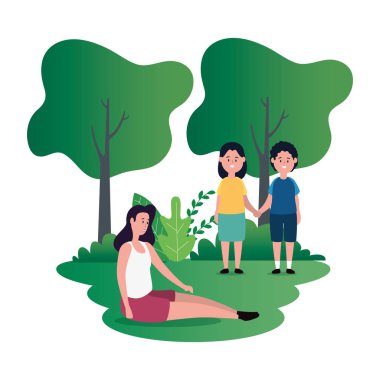 oğlu ve kızı aile karakterleri ile anne