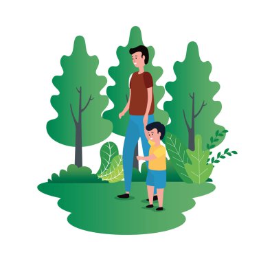 parkta aile karakterleri oğlu ile baba