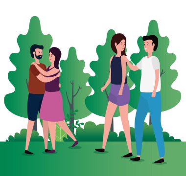 park karakterleri sevimli aşıklar çiftler