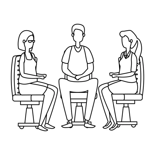 ofis sandalyelerinde oturan zarif iş adamları işçiler