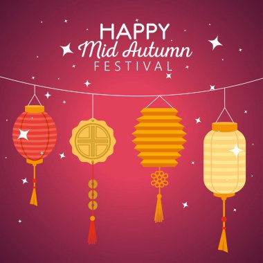 pembe arka plan üzerinde asılı fener dekorasyon