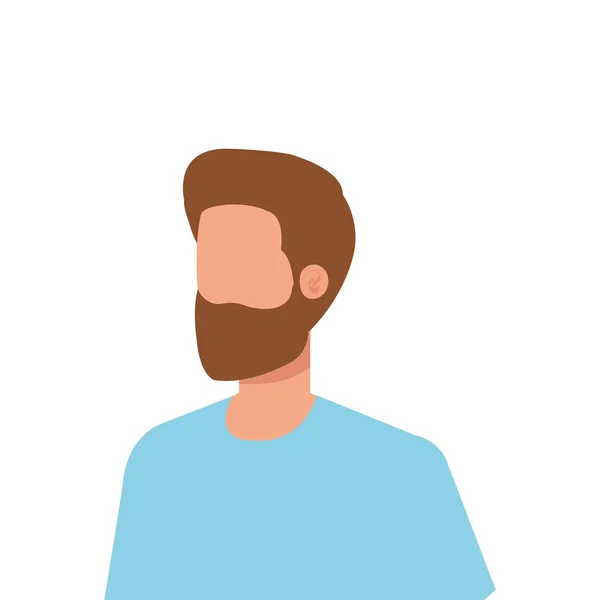 Homem jovem e casual com caráter de barba — Vetor de Stock