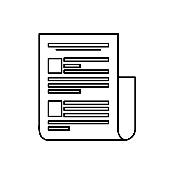 Papier document bestand geïsoleerde pictogram — Stockvector