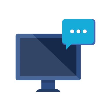 konuşma balonu ile masaüstü bilgisayar