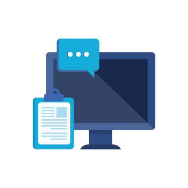 konuşma balonu ile masaüstü bilgisayar