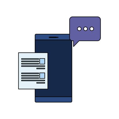 konuşma balonları ile Smartphone aygıtı