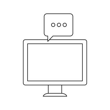 konuşma balonu ile masaüstü bilgisayar