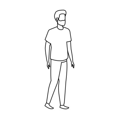 Sakal karakteri ile genç ve rahat bir adam