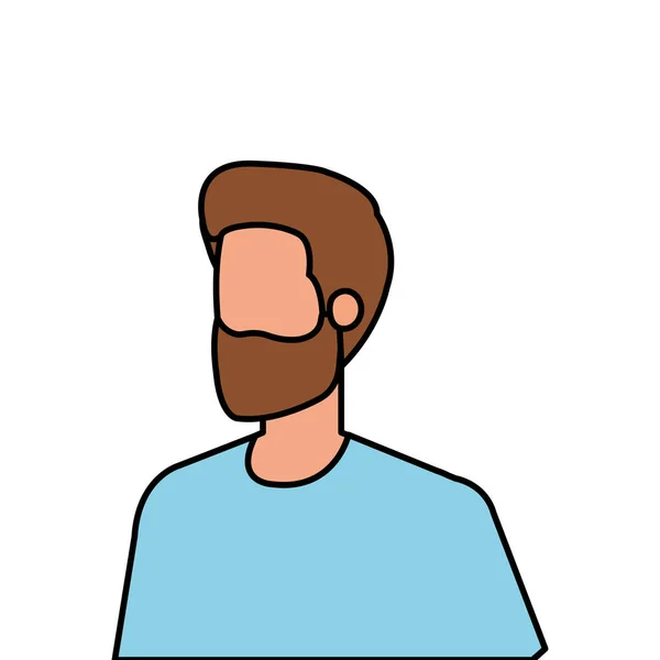 Young and casual man with beard character — Stock Vector