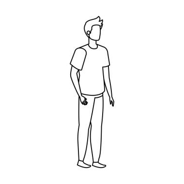 Genç ve rahat bir adam karakter