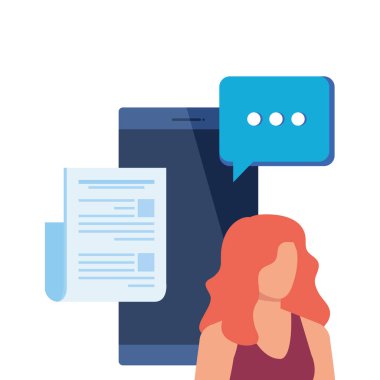 smartphone karakter olan kadın