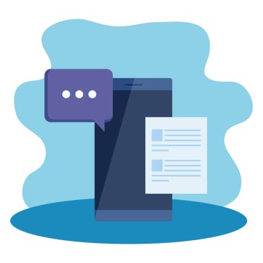 konuşma balonları ile Smartphone aygıtı