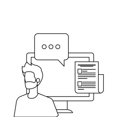 masaüstü karakteri ile genç adam