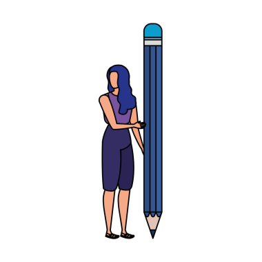 kalem karakteri ile genç kadın