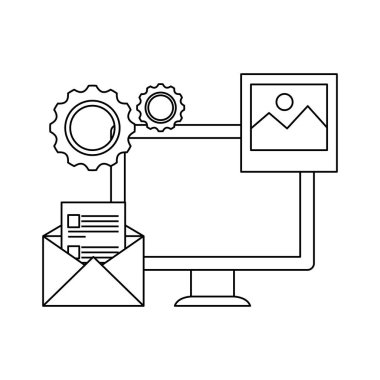 Zarf posta ile masaüstü bilgisayar