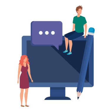 masaüstü karakterleri ile genç çift