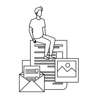 belgeler karakteri ile genç adam