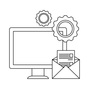 Zarf posta ile masaüstü bilgisayar