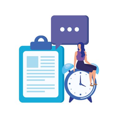 kontrol listesi karakteri ile genç kadın