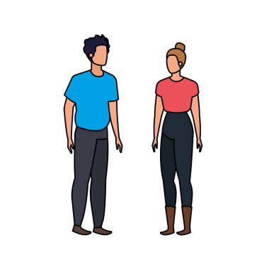 Genç aşıklar çift karakterler