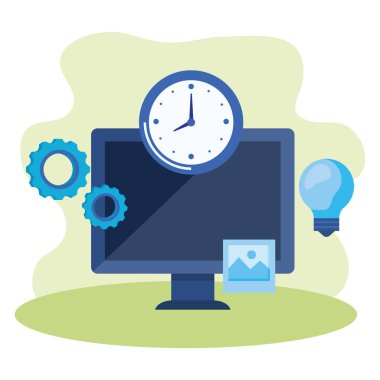 zaman saati ile masaüstü bilgisayar