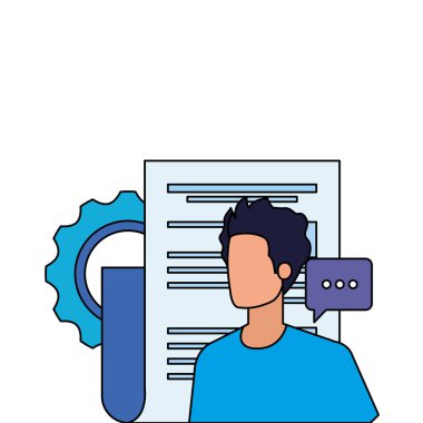 belgeler karakteri ile genç adam