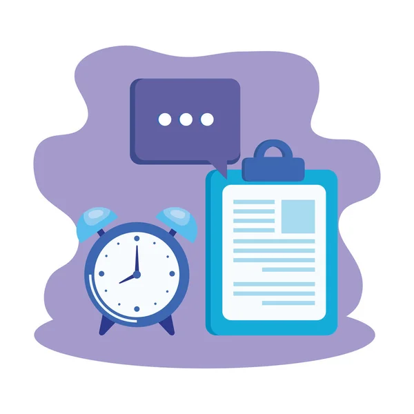 Alarm clock with checklist icon — Stock Vector