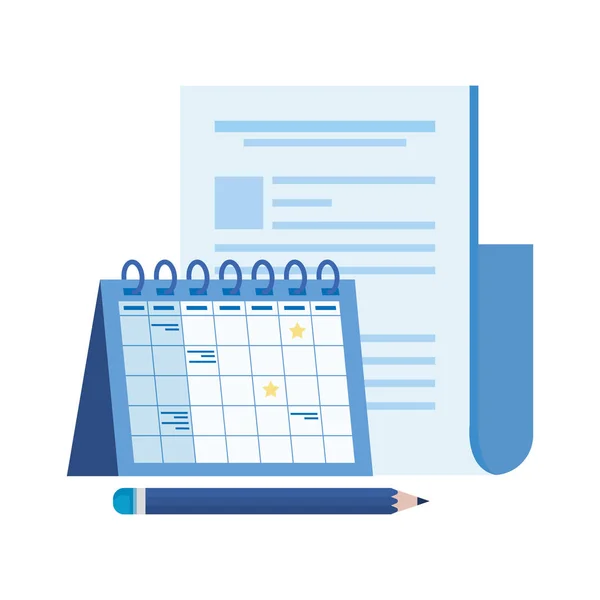 Soubor papírového dokumentu s kalendářem — Stockový vektor