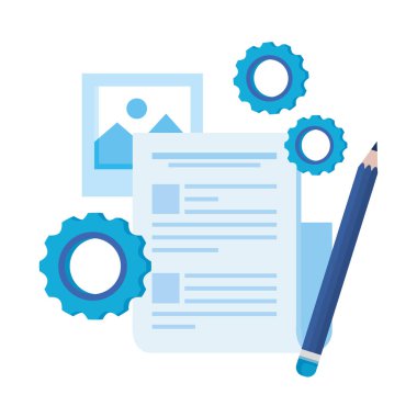 dişliler makine ile kağıt belge dosyası