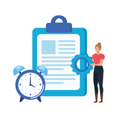 kontrol listesi karakteri ile genç kadın