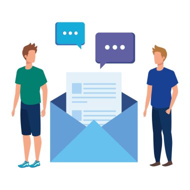 zarf posta ile genç erkekler