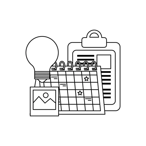 Checklist clipboard with calendar reminder — Stock Vector