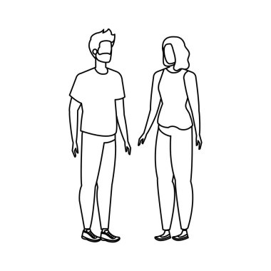 Genç aşıklar çift karakterler