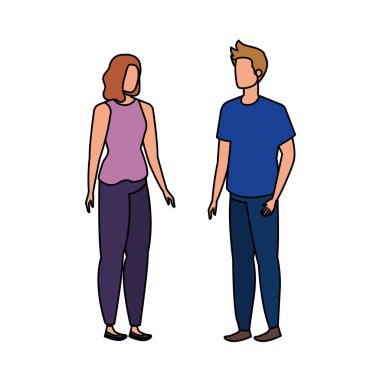 Genç aşıklar çift karakterler