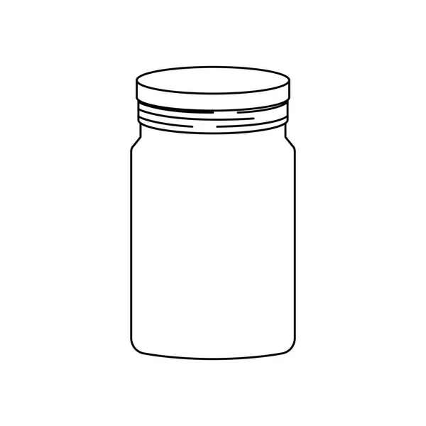 Mason jar pot isolated icon — Stock Vector