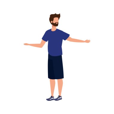 Sakal karakteri ile genç ve rahat bir adam