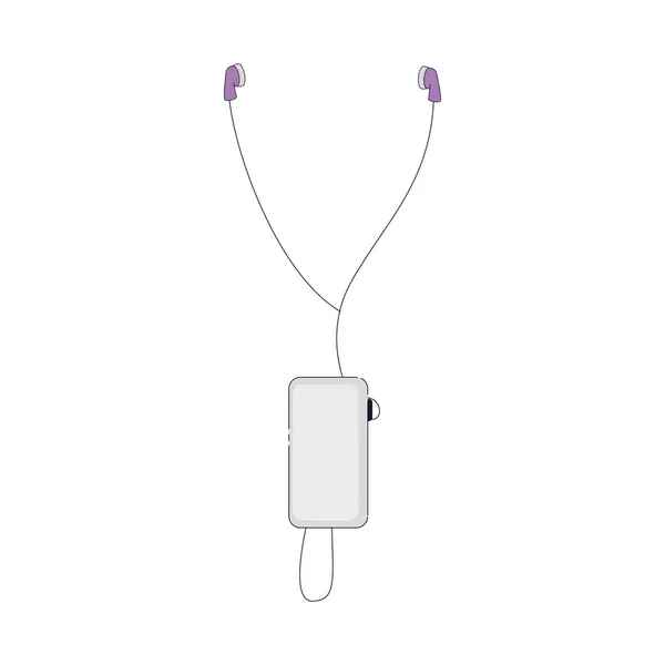 Musik-Player-Gadget mit Kopfhörern — Stockvektor