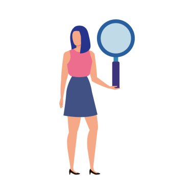 Büyüteç karakterli genç bir kadın.