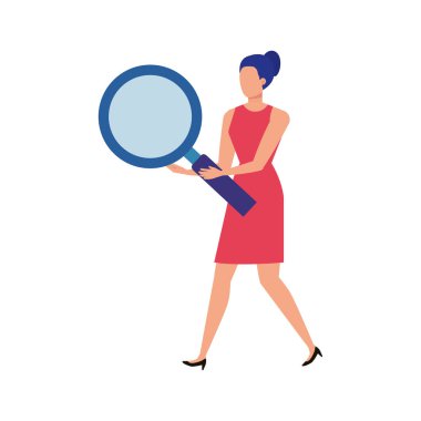 Büyüteç karakterli genç bir kadın.