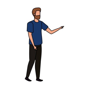 Sakal karakteri ile genç ve rahat bir adam