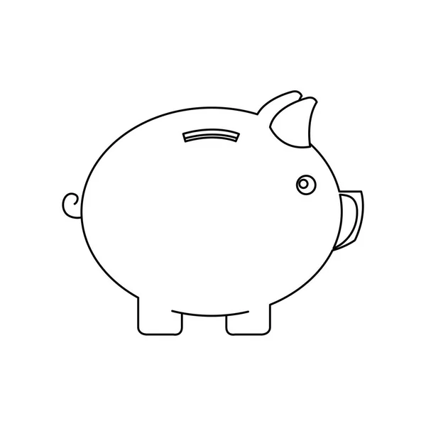 Piggy χρήματα εξοικονόμηση μεμονωμένα εικονίδιο — Διανυσματικό Αρχείο