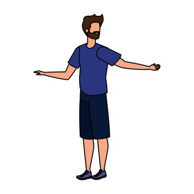 Sakal karakteri ile genç ve rahat bir adam