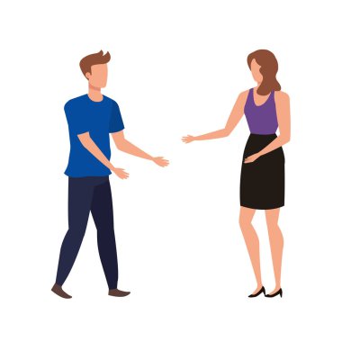 genç çift arkadaşlar avatarlar karakterler