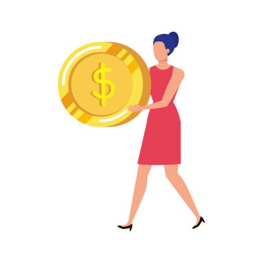 sikke para karakteri ile genç kadın