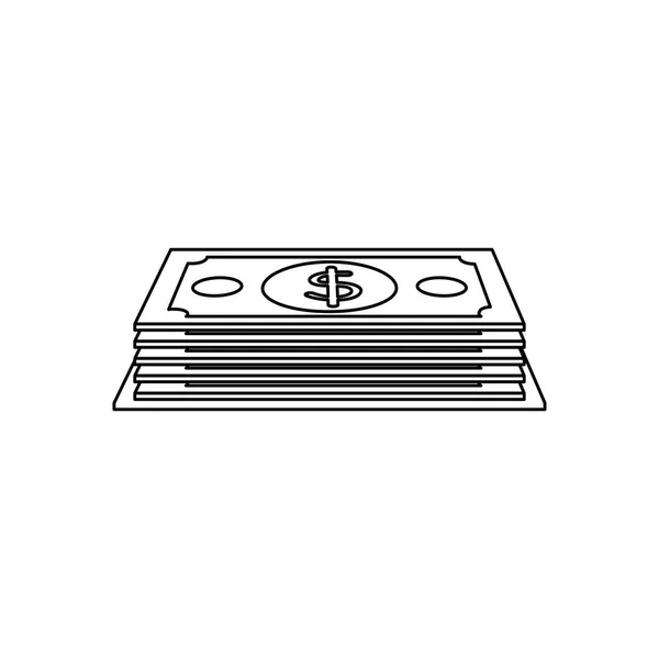Bills money dollars isolated icon — Stock Vector