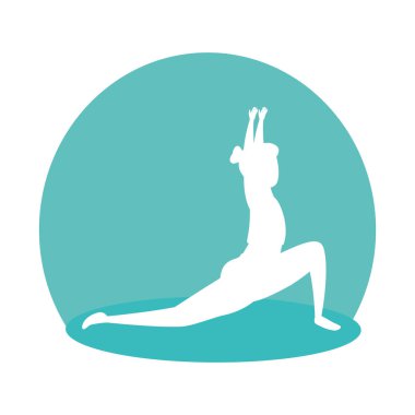 pilates pozisyonu uygulayan kadının silueti